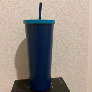 Starbucks Matte Navy/Teal Metal Cold Cup (24oz)